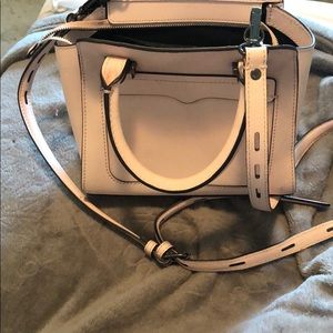 Pink Rebecca Minkoff bag with chrome hardware